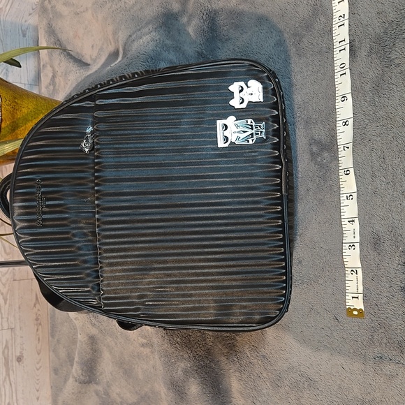 Stunning Karl Lagerfeld Black Backpack with Character Accents NWT - Picture 10 of 11